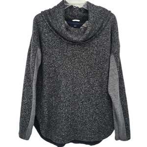 Tommy Hilfiger Womens Sweater Medium Heather Black Athluxe Long Sleeve Cowl Neck